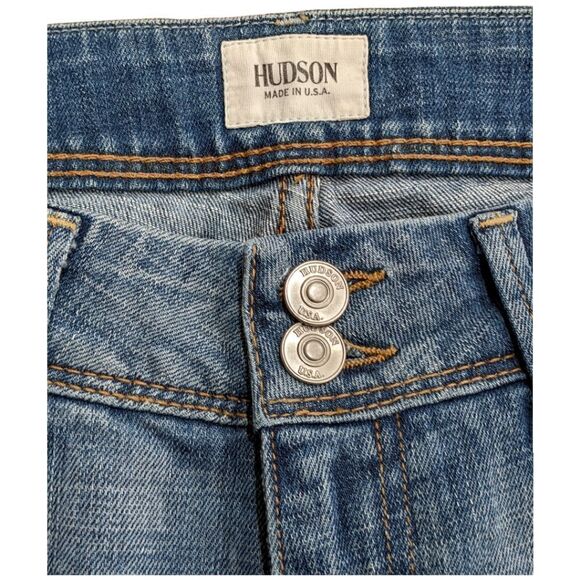 Hudson USA Women's Button Front Low Rise Flare Skinny Jeans Size 27 Style W176 - Picture 4 of 10